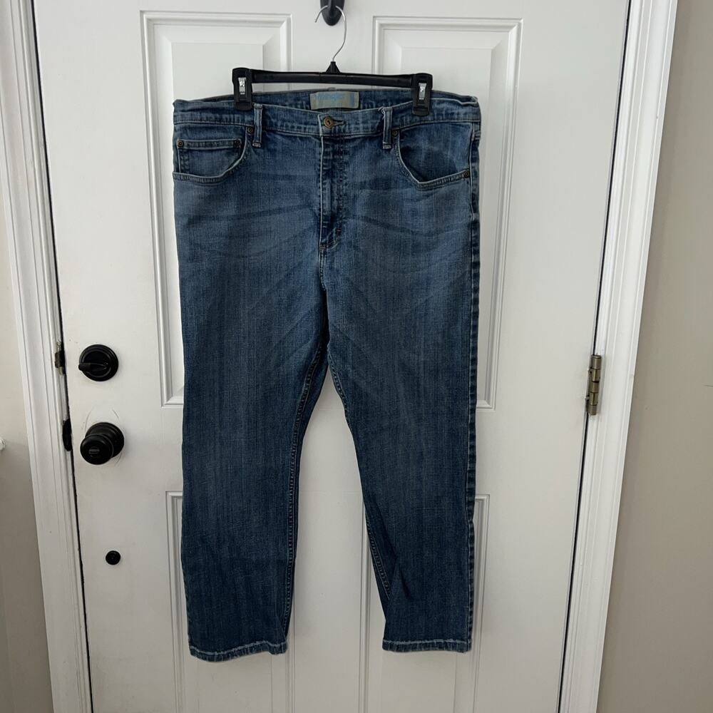 Wrangler Straight Fit Flex Jeans Mens 38/30 faded blue Pants 95GRTDU